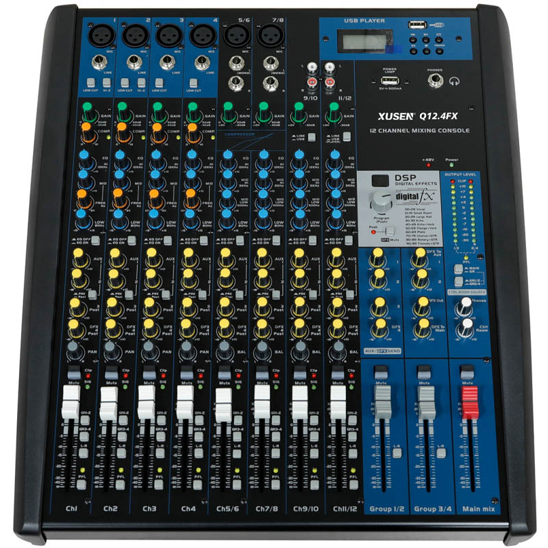 Q12.4FX 12路4编组带效果调音台